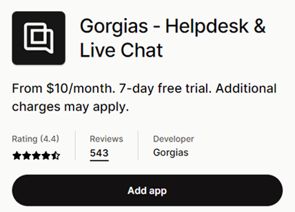 Gorgias ‑ Helpdesk Live Chat - Cronum